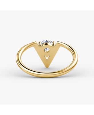  V Solitaire Ring in 14K Yellow Gold, .50ctw Round Brilliant Lab Grown Diamonds