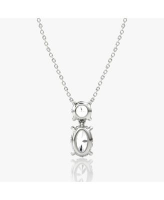  Signature Duo Drop Necklace in 14K White Gold, 3.0ctw Round Brilliant & Oval Lab Grown Diamonds