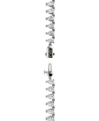 Pear Tennis Necklace in 14K White Gold, 26ctw Pear Lab Grown Diamonds