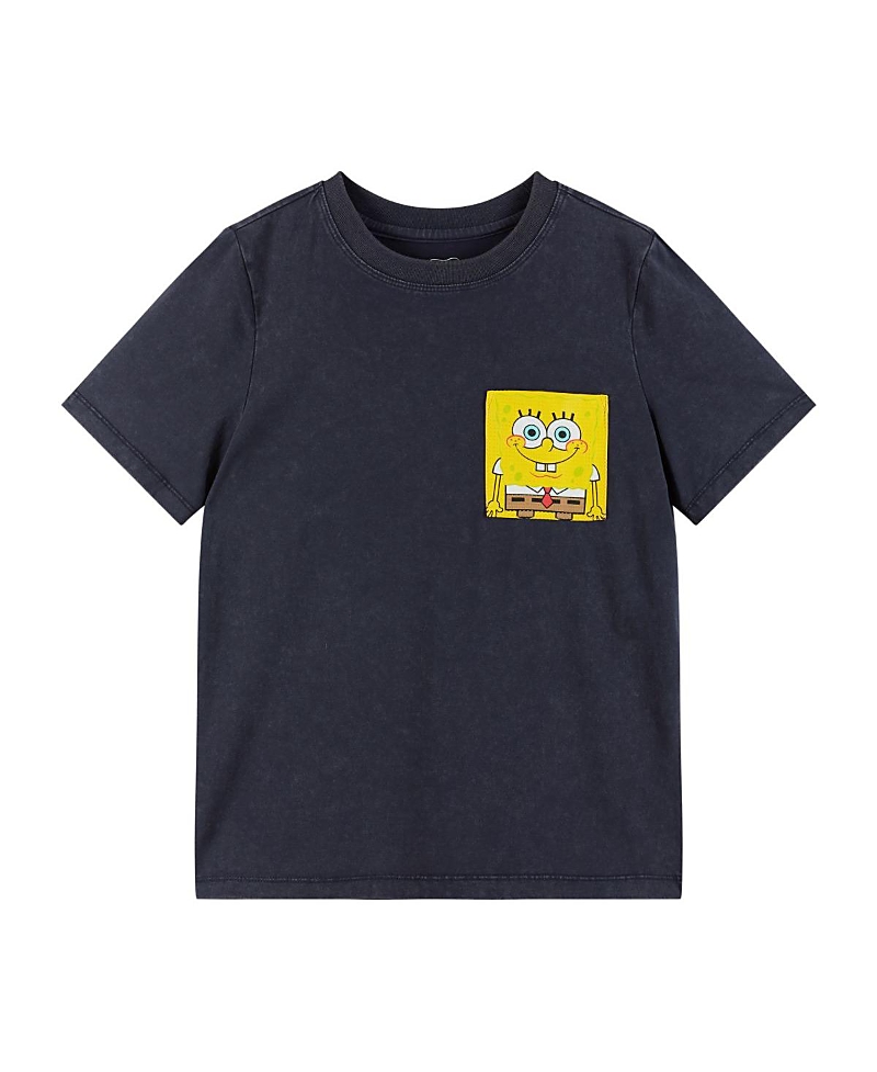 Andy & Evan Boys' Spongebob Squarepants X Fun Spongbob Pocket Tee - Big Kid In Navy