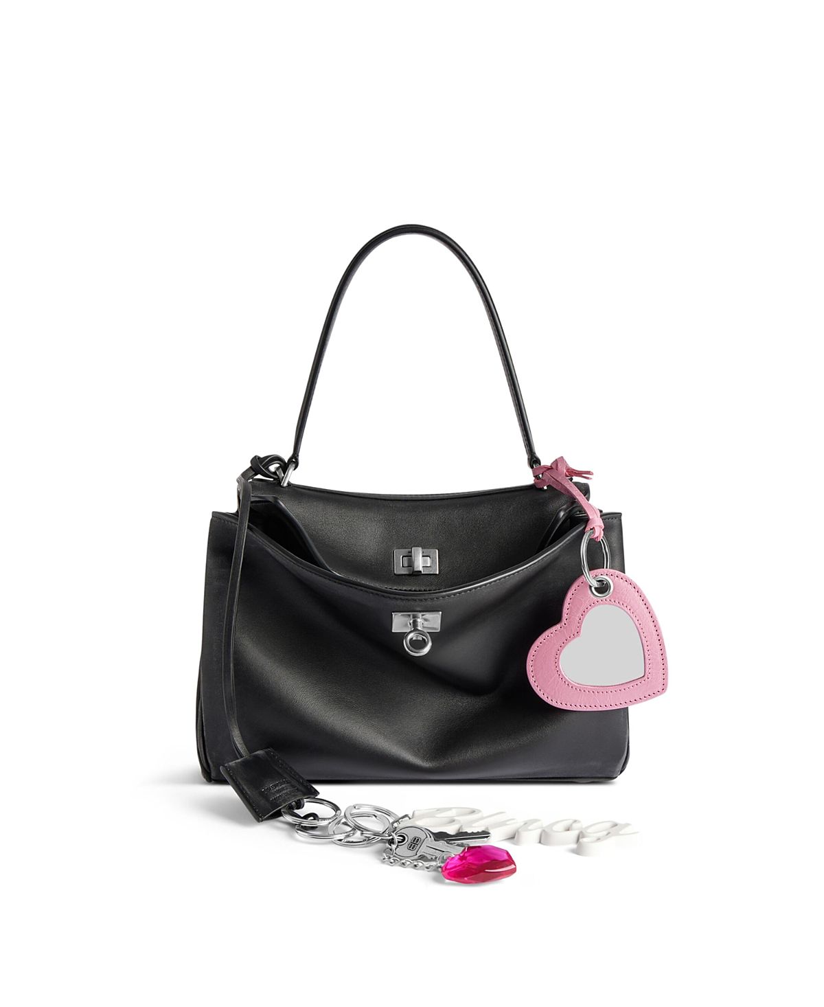 Balenciaga Rodeo Handbag Used Effect with One Charm