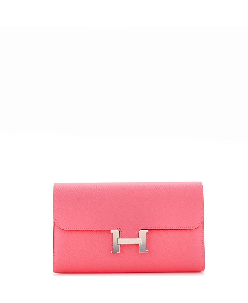 Pre-owned Pre-owned Hermes Hermes Long Constance Wallet Epsom In Pink