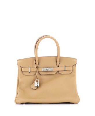 Pre-Owned HERMÈS - Birkin 30 Handbag Brown Swift with Palladium Hardware