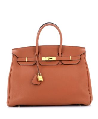 Pre-Owned HERMÈS - Birkin 35 Handbag Brown Togo with Gold Hardware