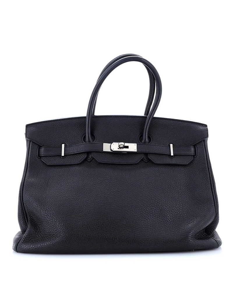Pre-owned Pre-owned Hermes Hermes Birkin 35 Handbag Black Clemence With Palladium Hardware In Noir