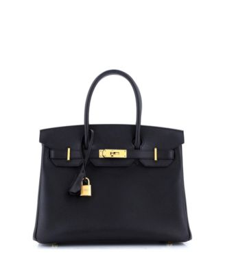 Pre-Owned Hermes Birkin 30 Handbag Black Epsom with Gold Hardware