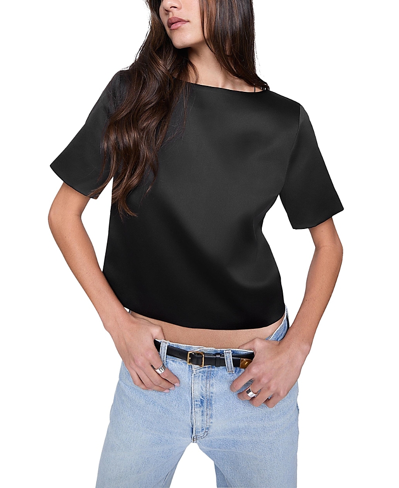 Rebecca Minkoff Wren Shirt With Chain In True Black