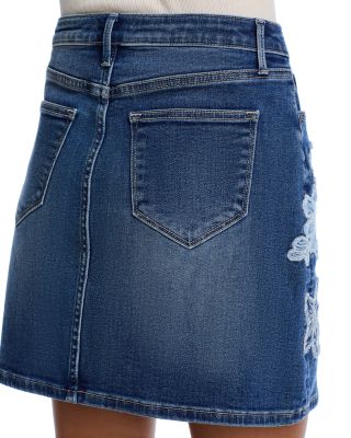 Embroidered Denim Skirt