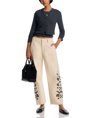 Barbara x Nordic High Rise Barrel Jeans in Cream