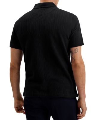 Elgrave Regular Fit Short Sleeve Textured Zip Polo 