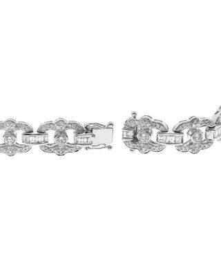 Sapphire & Diamond Statement Bracelet in 18K White Gold