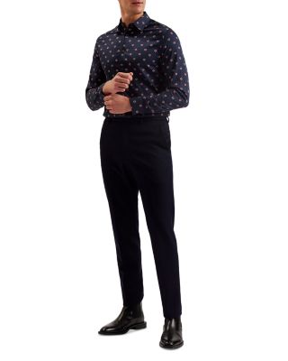 Mikceal Slim Fit Long Sleeve Floral Shirt