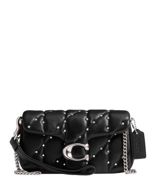 COACH - Tabby Mini Crystal Rivet Quilted Leather Crossbody Wristlet