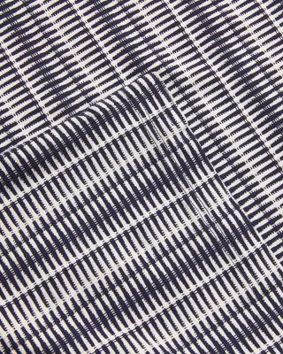 Regular Fit Zip Up Short Sleeve Striped Polo  