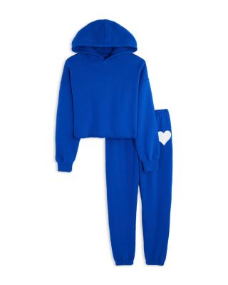 KatieJnyc - Girls' Shane Cropped Pullover Hoodie & Jogger Sweatpants - Big Kid