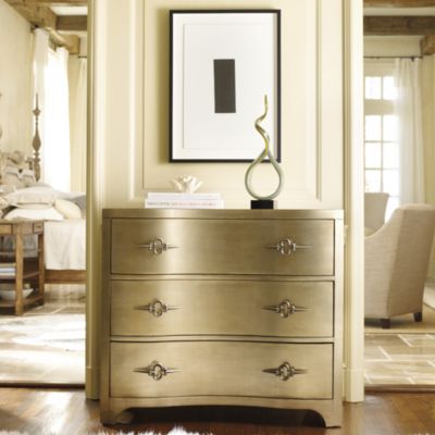 Sanctuary Three Drawer Shaped Front Gold Chest