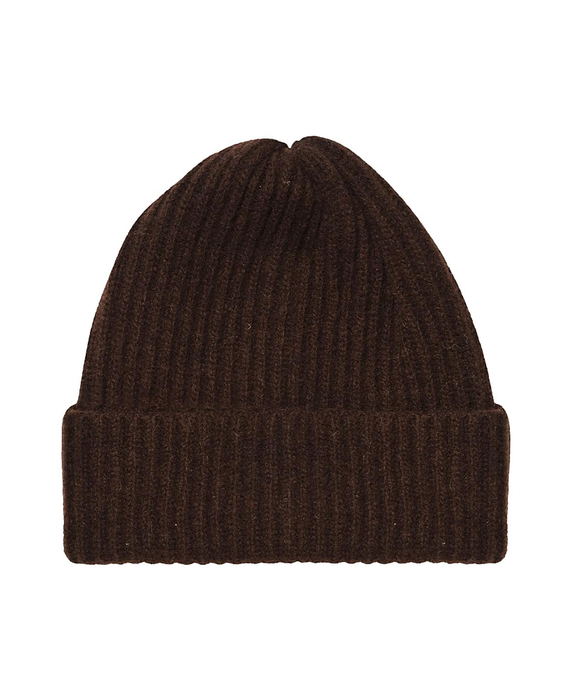 Hyer Goods Upcycled Cashmere Rib Beanie In Chocolate Brown