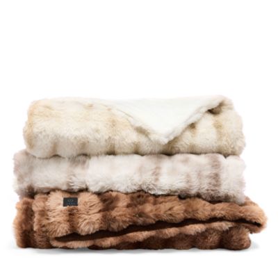 Heated Luxe Faux Fur Throw Blanket - Exclusive
