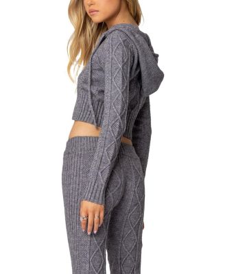 Ray Cable Knit Hooded Cardigan