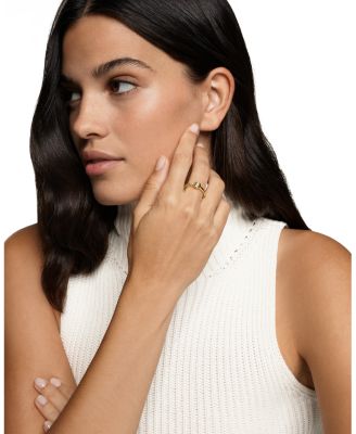 Petite Cable Ring in 18K Yellow Gold with Center Diamond, 2.8mm