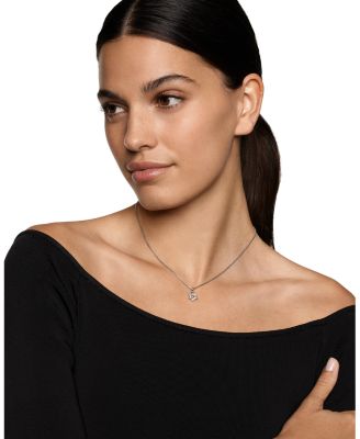 Star of David Pendant Necklace in Sterling Silver with Diamonds, 9.6mm