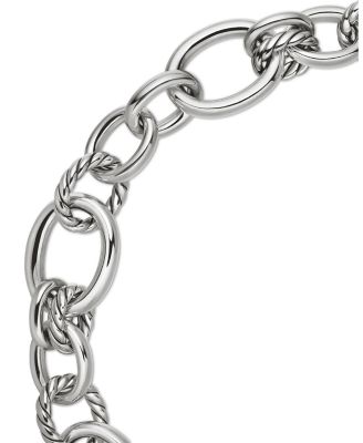 DY Mercer Necklace in Sterling Silver with Pav&eacute; Diamonds, 19"