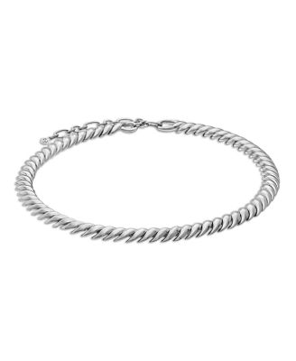 Sterling Silver Sculpted Cable Collar Necklace, 14.5-16"