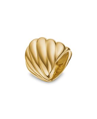 18K Yellow Gold Sculpted Cable Ring