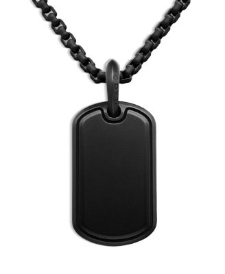Men's Sculpted Cable Tag in Black Titanium, 27mm