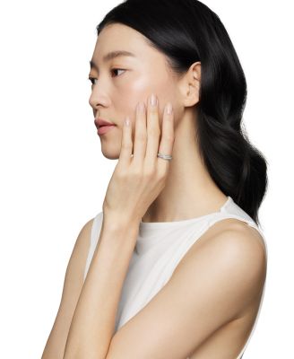 Cable Edge Band Ring in Recycled Sterling Silver with Pav&eacute; Diamonds