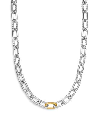 David Yurman - 18K Yellow Gold & Sterling Silver DY Madison&reg; Link Chain Necklace, 18.5"
