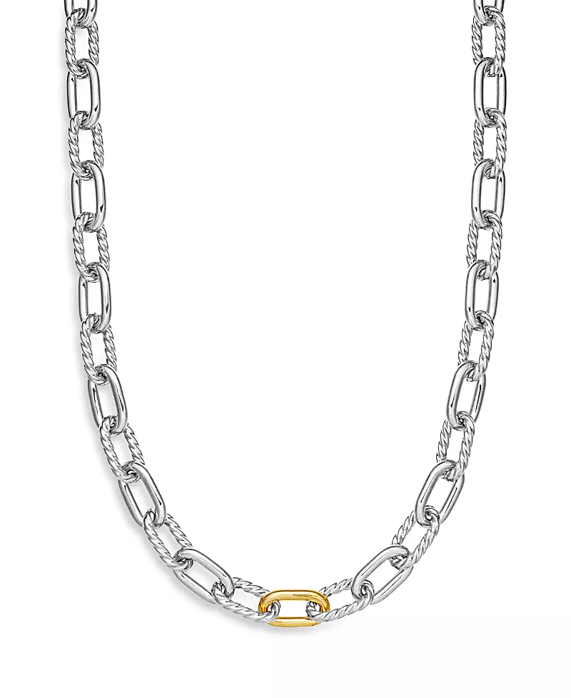 David Yurman 18K Yellow Gold & Sterling Silver Dy Madison Link Chain Necklace, 18.5
