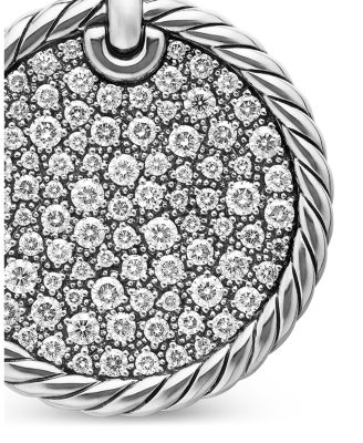 Sterling Silver Elements&reg; Diamond Pav&eacute; Disc Pendant