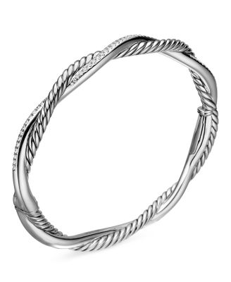 Sterling Silver Petite Infinity Bracelet with Diamonds