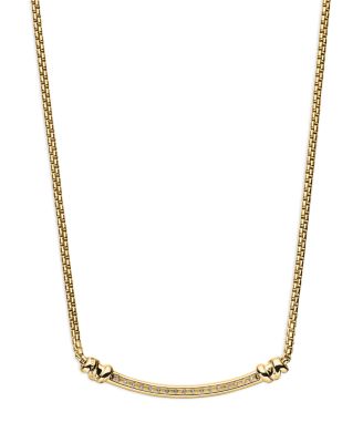 Petite Helena Station Necklace in 18K Yellow Gold with Diamonds, 17"