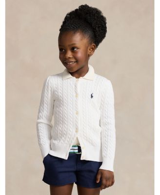 Girls' Cable Knit Cotton Cardigan - Little Kid