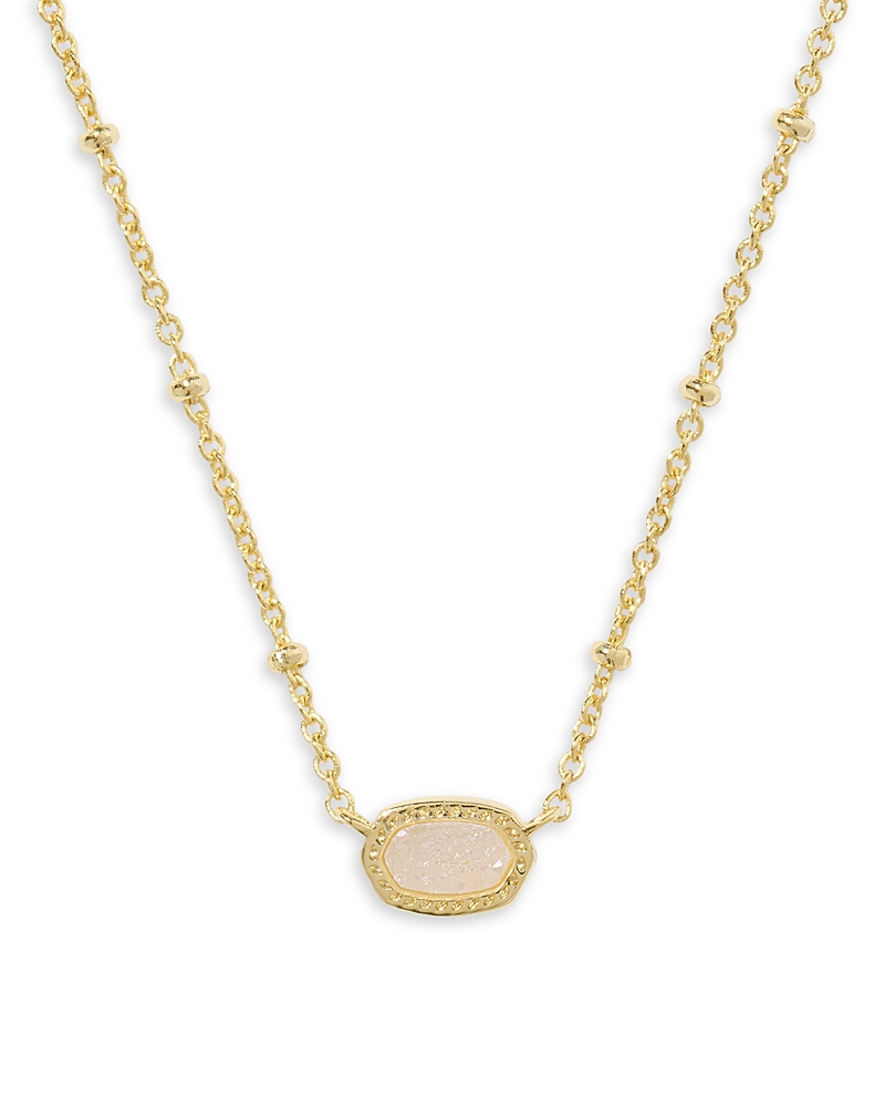 Kendra Scott Mini Elisa Satellite Short Pendant Necklace, 15-19 In Gold/tan