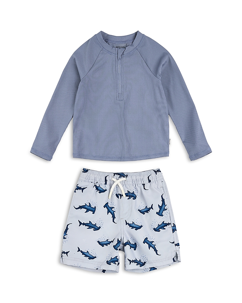 FIRSTS BY PETIT LEM FIRSTS BY PETIT LEM BOYS' LONG SLEEVED RASH GUARD & SHORTS TWO PIECE SWIMSUIT - BABY