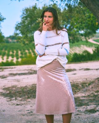 Sequinned Striped Sweater