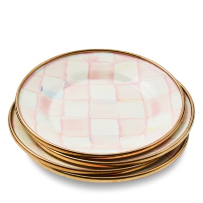 Rosy Check Appetizer Plates, Set of 4