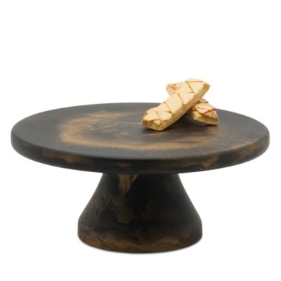 Hugo Black and Gold Swirled Large Cake Stand
