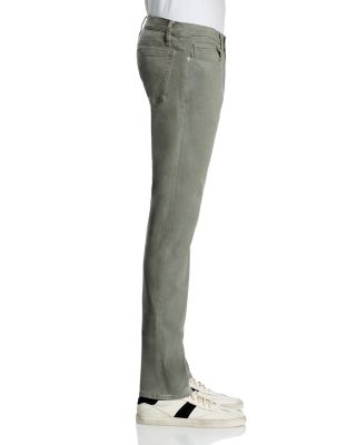 L'Homme Slim Fit Brushed Twill Pants in Dark Sage Green
