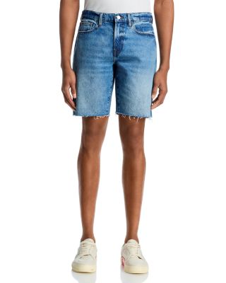 L&#39;Homme Cut Off 9&amp;quot; Jean Shorts in Raywood Clean Blue