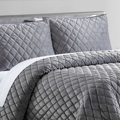 Diamond Velvet Quilt Set, Queen