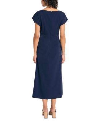 Faux Wrap Midi Dress