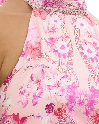 Silk Halter Top in Botanical Novella