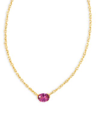 Kendra Scott Cailin Cubic Zirconia Adjustable Pendant Necklace in 14K Gold Plated, 16-19