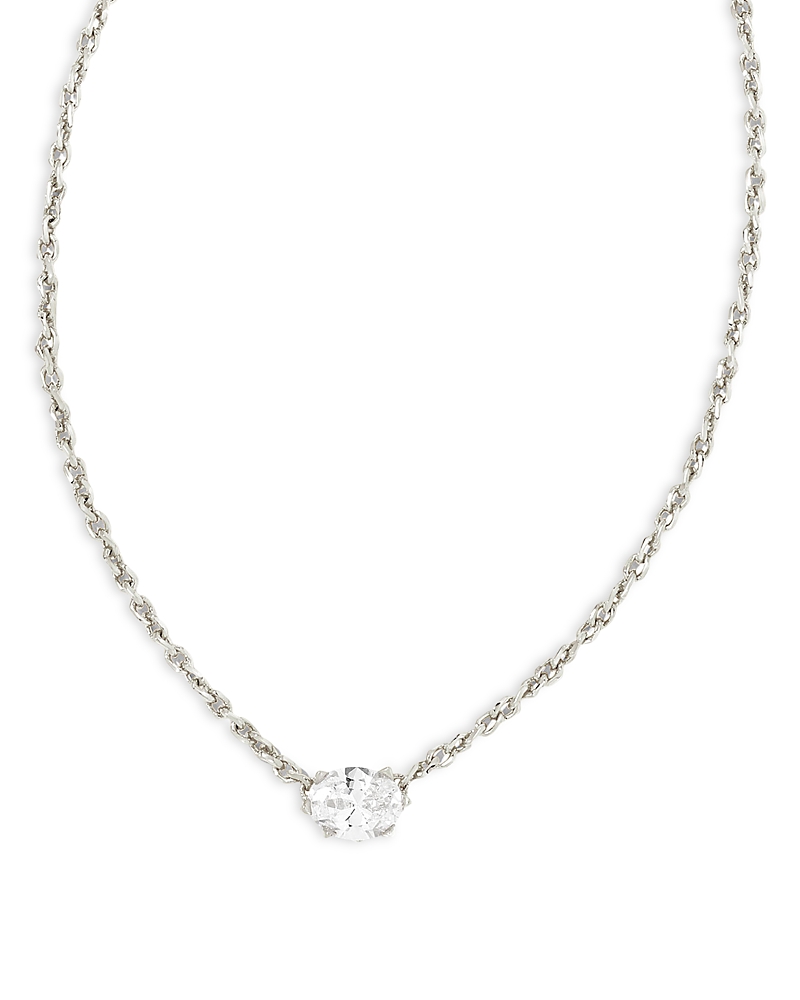 Kendra Scott Cailin Cubic Zirconia Adjustable Pendant Necklace In 14k Gold Plated, 16-19 In Silver