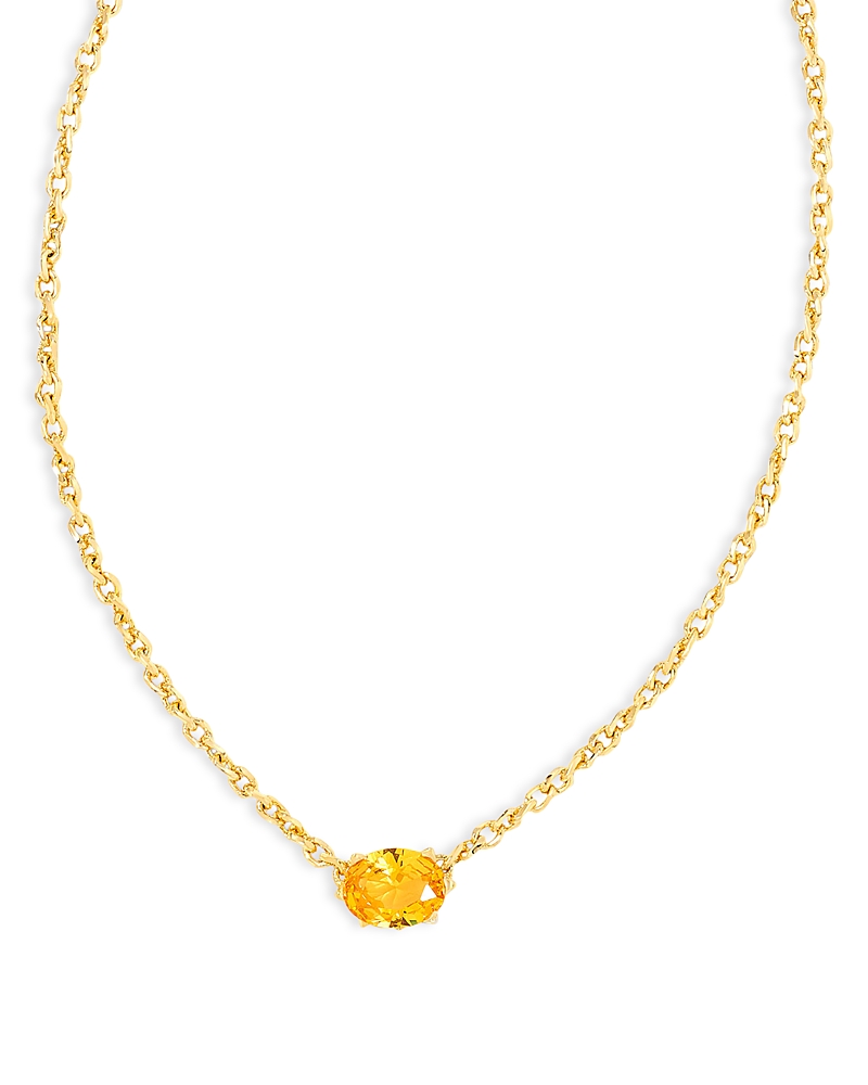 Kendra Scott Cailin Cubic Zirconia Adjustable Pendant Necklace in 14K Gold Plated, 16-19