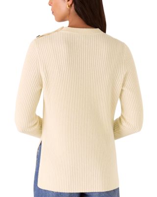 Button Trim Wool Sweater